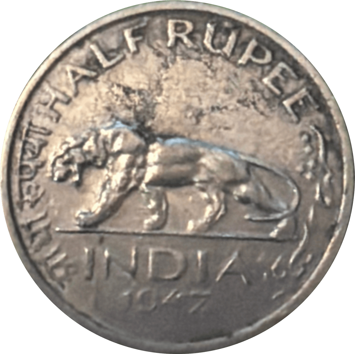 1947 British India Half Rupee